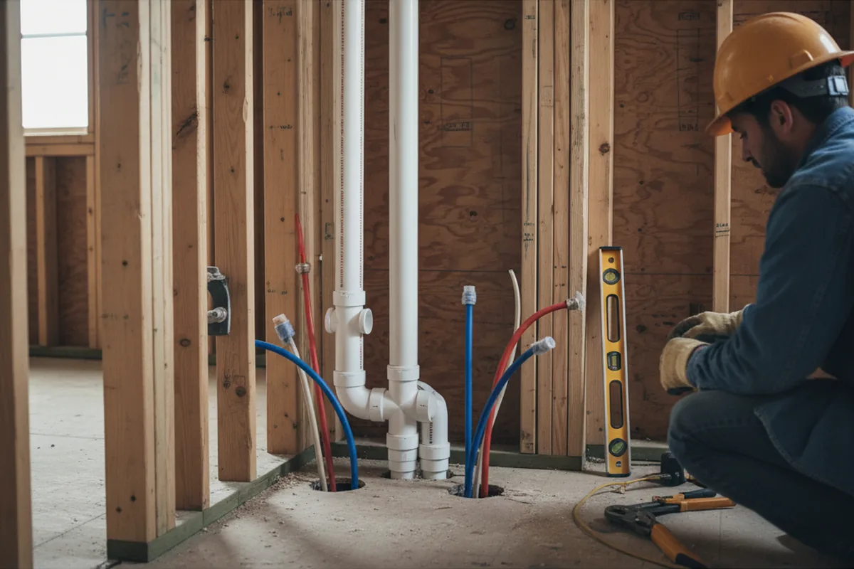 Drain and supply rough-in during Leak Detection in Tomales